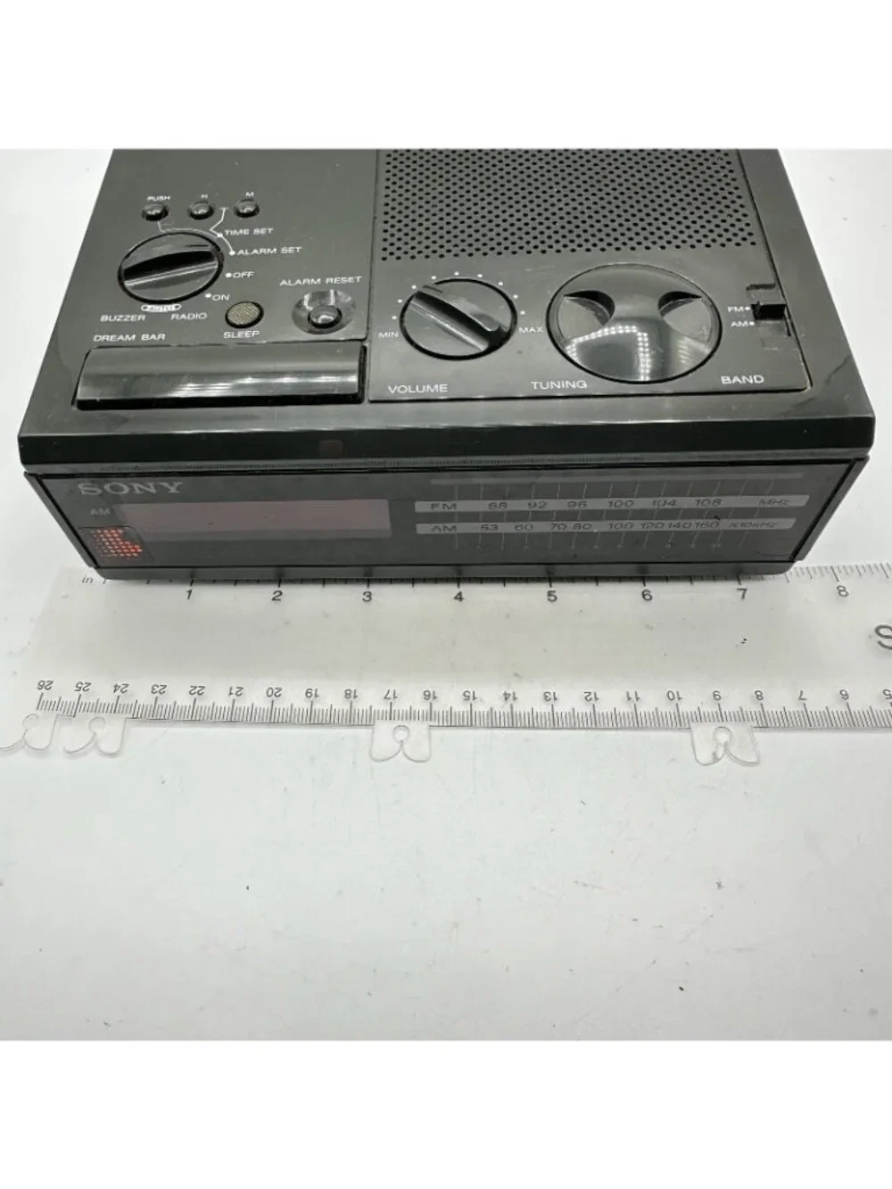 Sony Dream Machine Clock Radio FM AM Digital Alarm Vintage Black 1980s